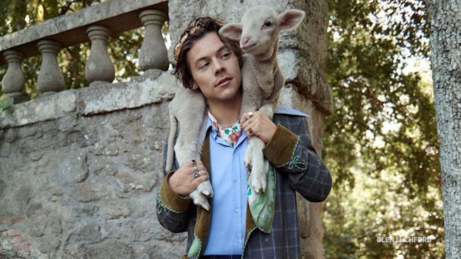 go to Für Gucci: Harry Styles posiert mit Baby-Tieren